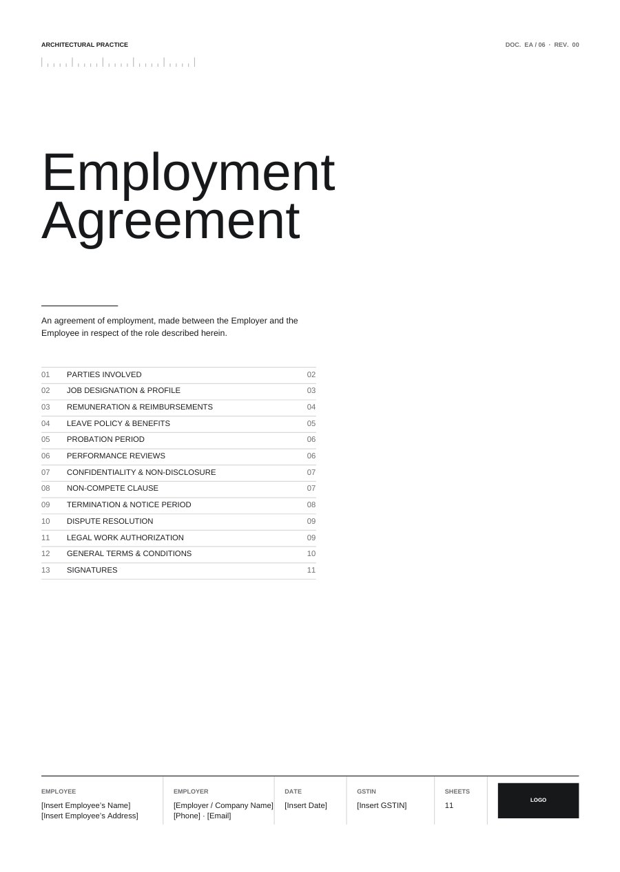 Employment agreement cover