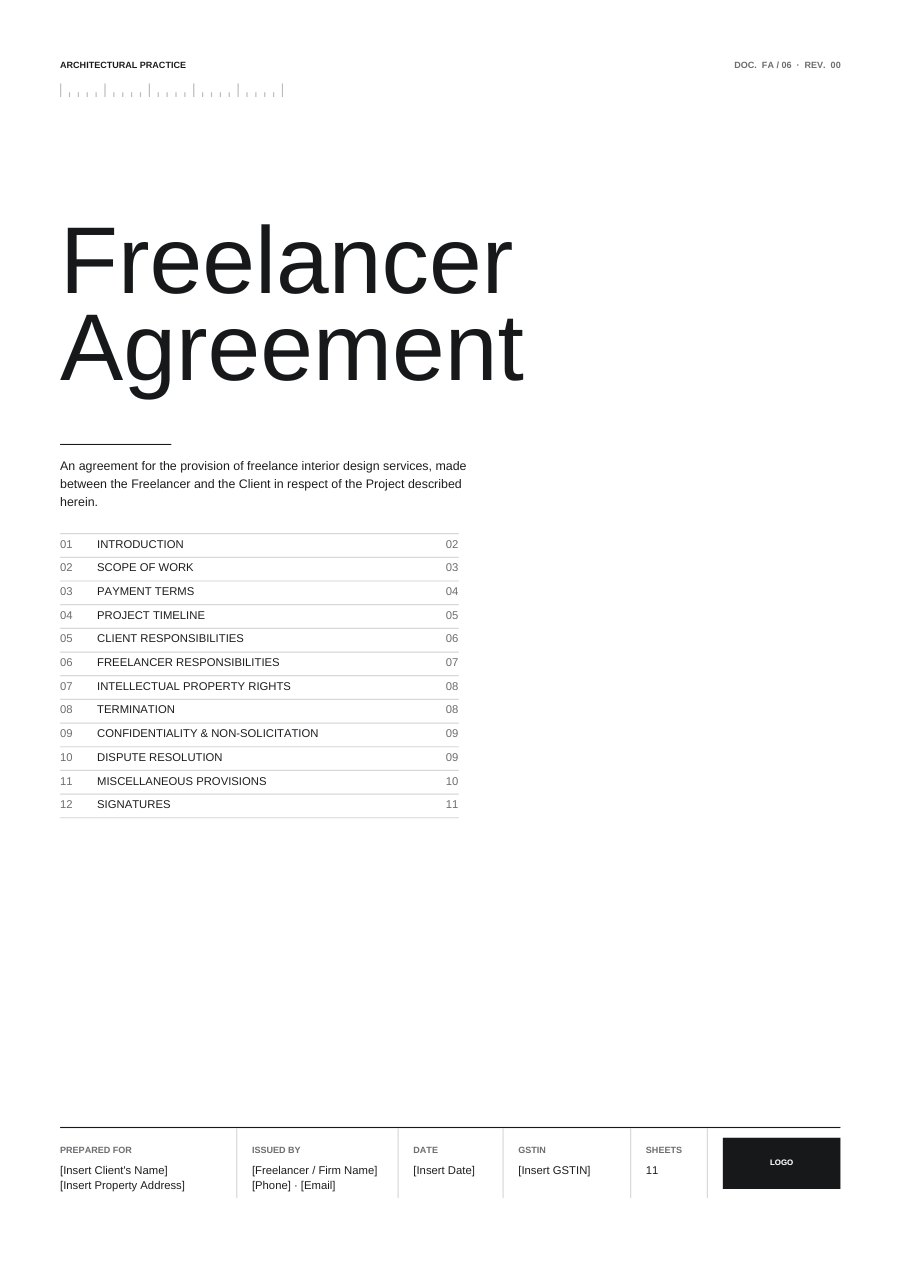 Freelancer agreement cover