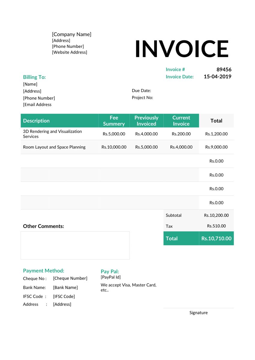 Project estimate template